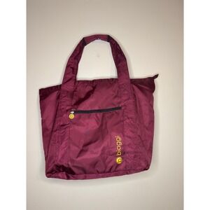 Biaggi Packable‎ Tote Bag Burgundy Ripstop Nylon Travel Foldable Carry On Zipper